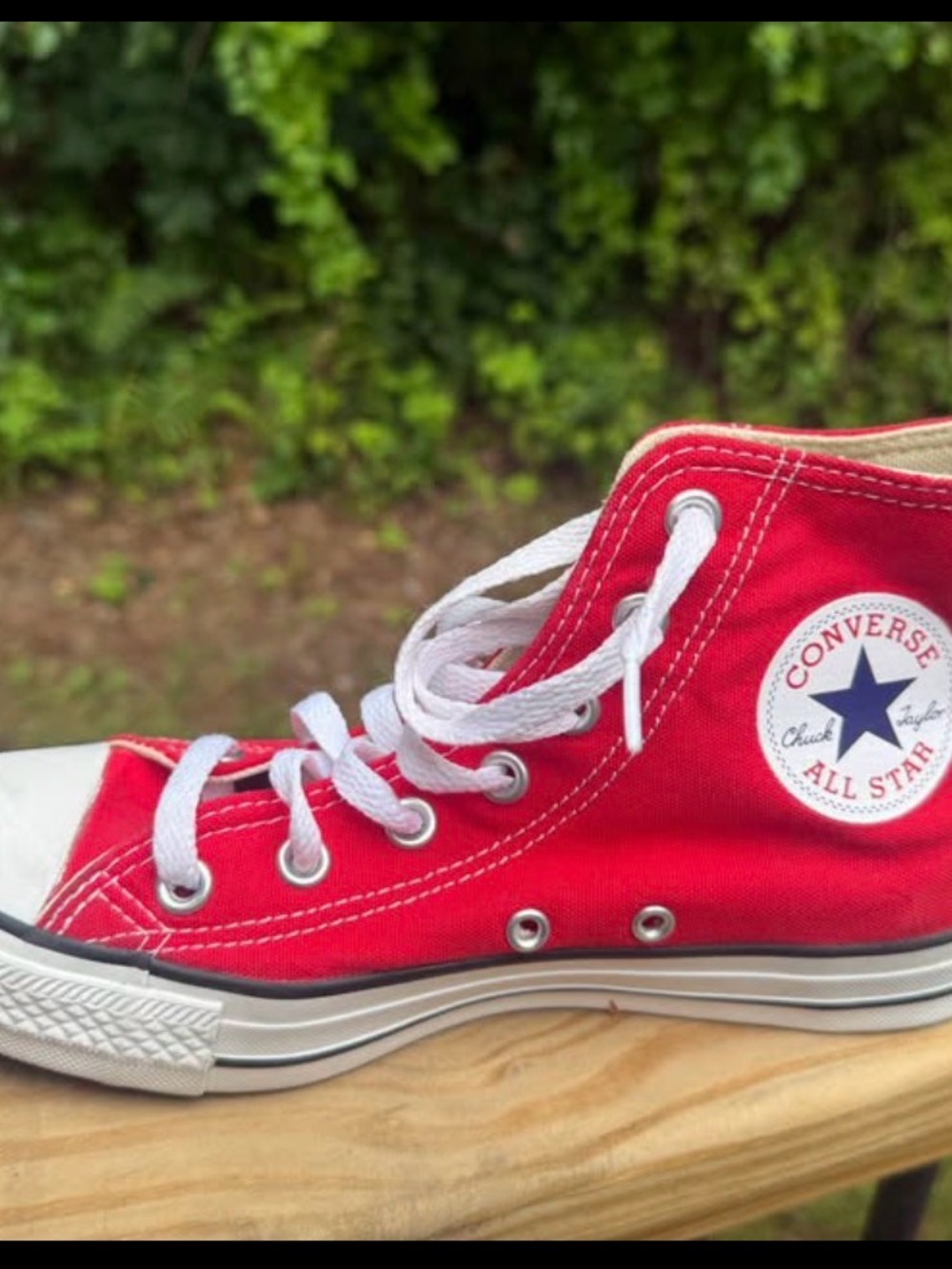 Converse Red Kids High-Top Sneakers with White Accents